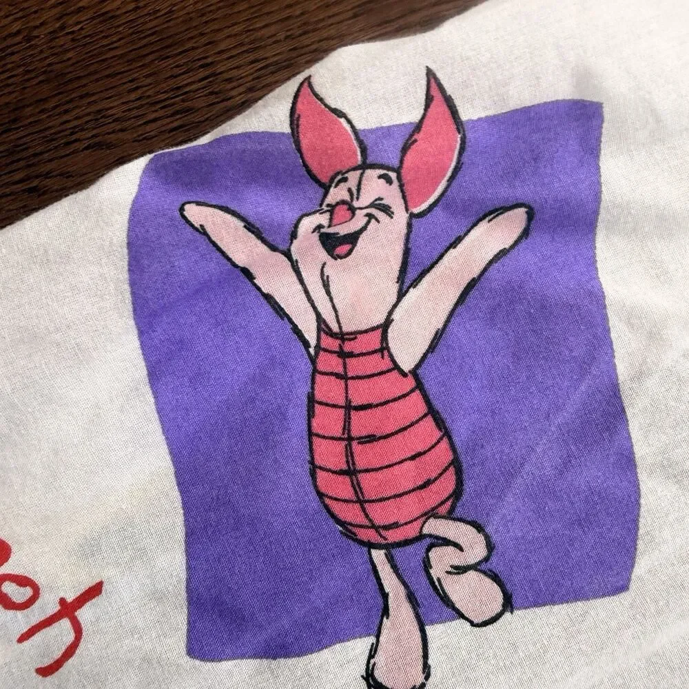 Disney Winnie the Pooh 1996 Crib Sheet 1 Fitted End 1 Flat Tigger Eeyore VTG